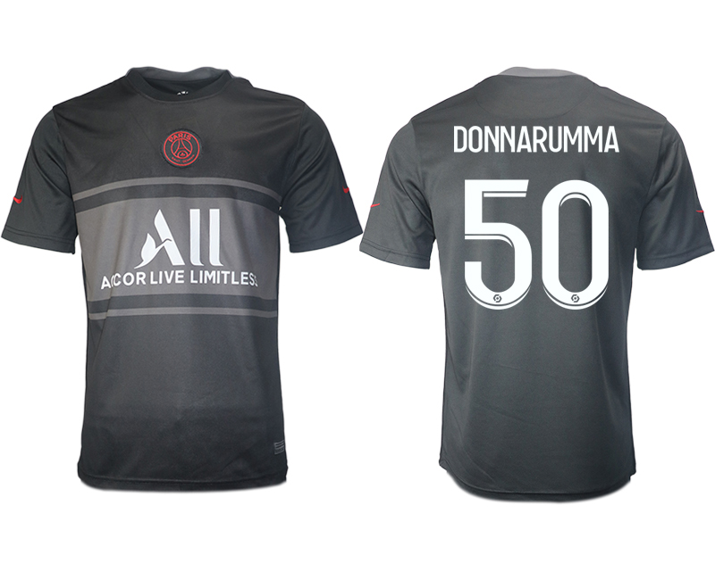 Men 2021-2022 Club Paris St German Second away aaa version black #50 Soccer Jersey->paris st german jersey->Soccer Club Jersey